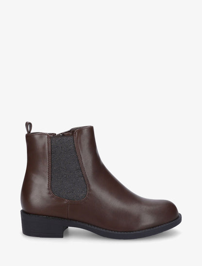 Bottines plates élastiquées et irisées - Marron - 5