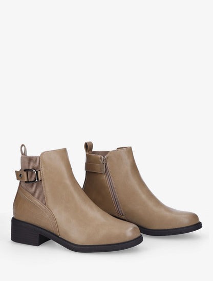 Bottines croco à boucle - Taupe - 4