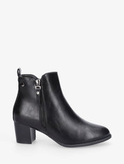 Bottines à zip classiques en simili - Noir - 5