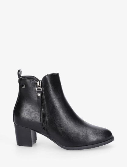 Bottines à zip classiques en simili - Noir - 5