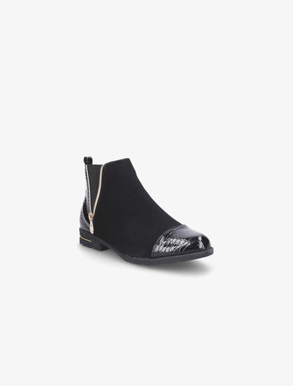 Boots bouts croco noir - Noir - 2