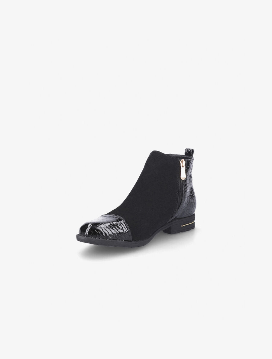 Boots bouts croco noir - Noir - 3