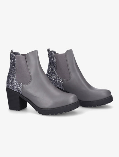 Chelseas à paillettes noir - gris - 4