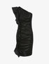 Robe épaule nue et côté volanté - Noir - 1