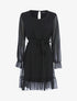 Robe basique à pois brodés - Noir - 1