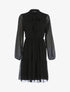 Robe à col lavallière et à pois brodés - Noir - 1