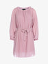 Robe en voile épaules ajourées - Rose - 1