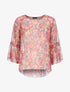 Blouse transparente en voile imprimé - Rose foncé - 1