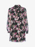 Robe imprimé à col montant volanté - Noir - 1
