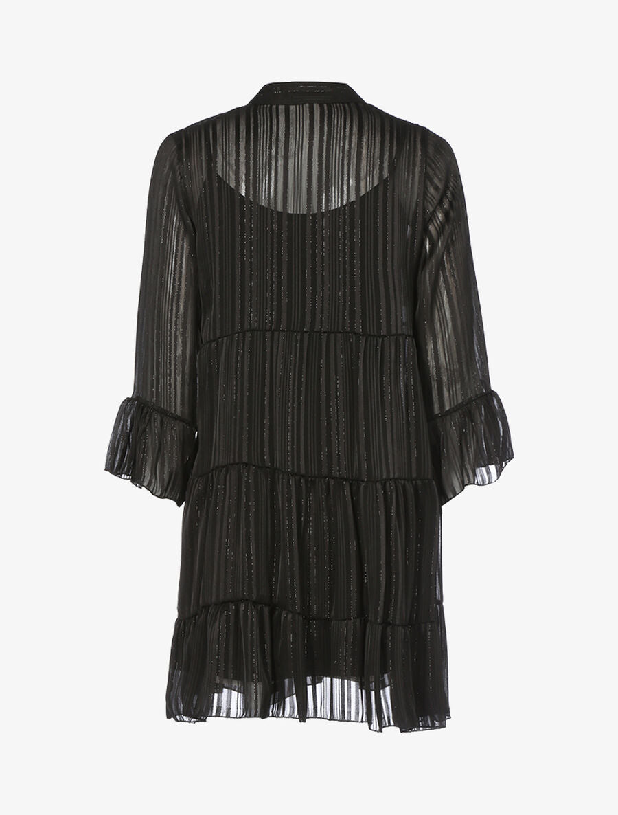 Robe trapèze volantée - Noir - 2