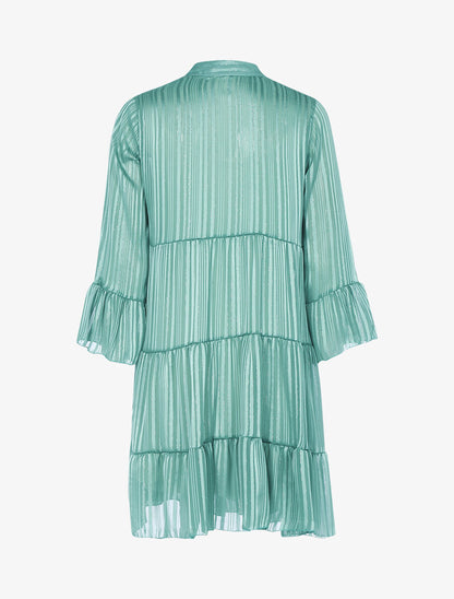 Robe trapèze volantée - Vert - 2