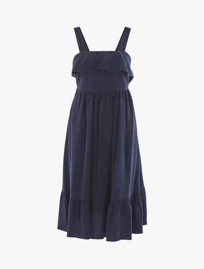 Robe à bord volanté - Marine - 1