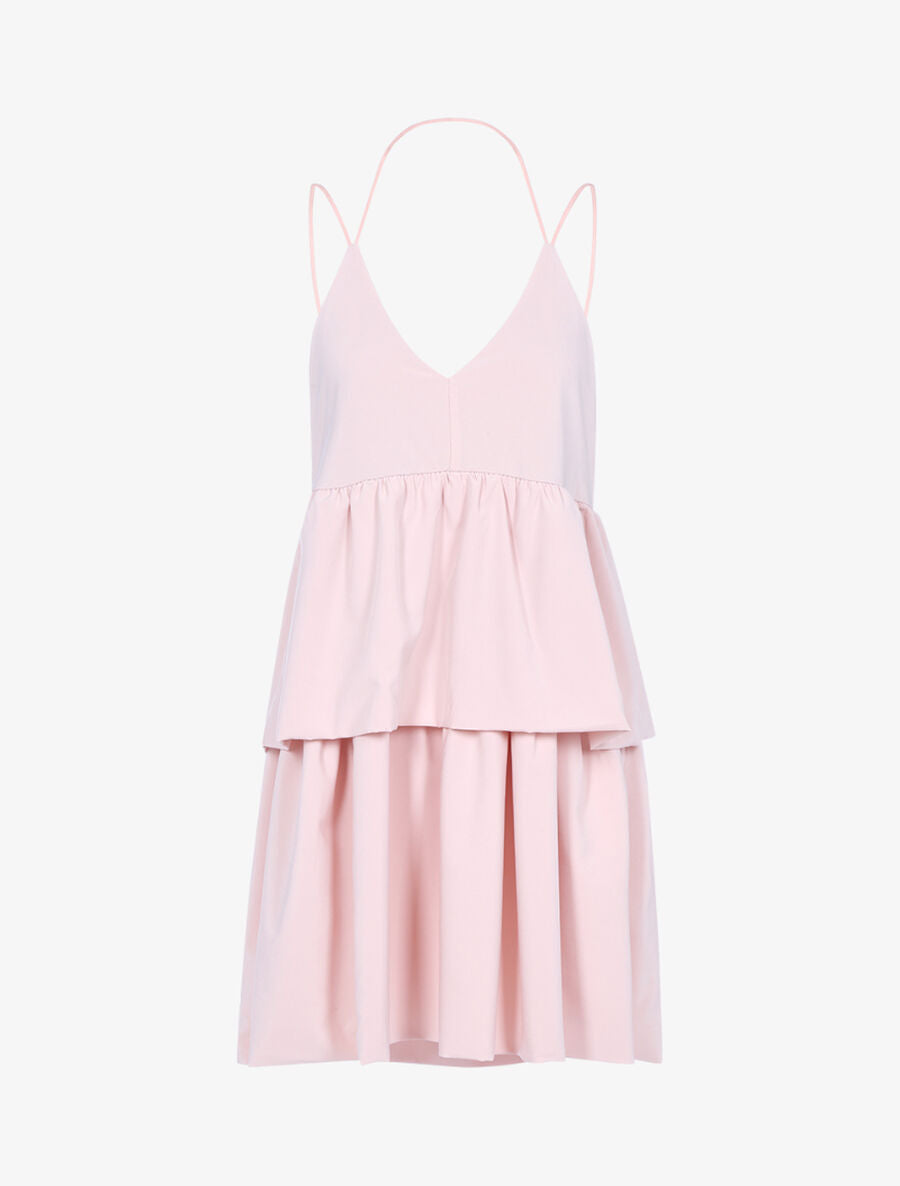 Robe loose à grands volants - Rose - 1