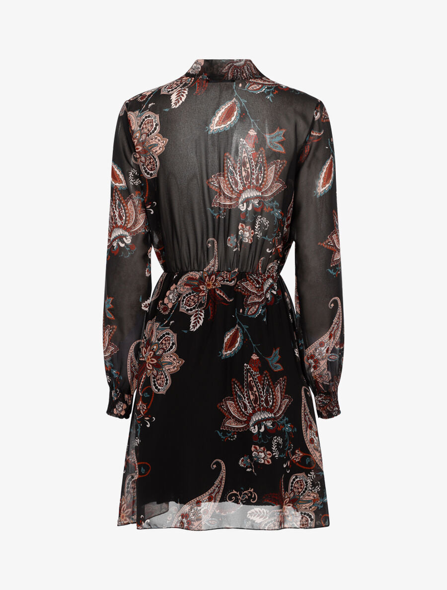 Robe à imprimé cachemire floral - Noir - 2