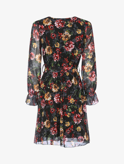 Robe cache coeur à imprimé fleuri - Noir - 2
