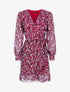 Robe volantée à manches ajourées - Rouge cerise - 1