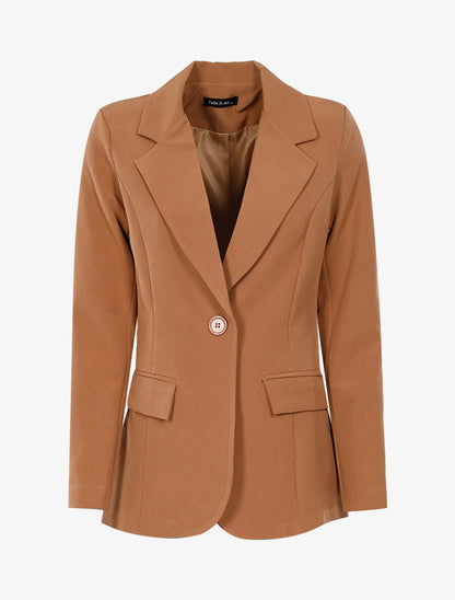 Veste casual coupe droite - Camel - 1