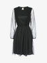 Robe patineuse en tulle et crochet - Noir - 1