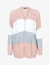 Gilet effet troué à bandes colorées - Rose - 1