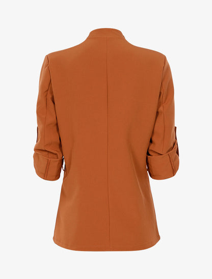 Veste jeté fluide à manches ajustables - Camel - 2