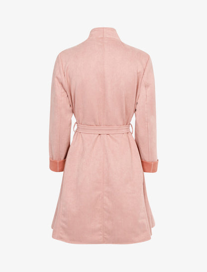 Manteau oversize en suédine - Rose - 2