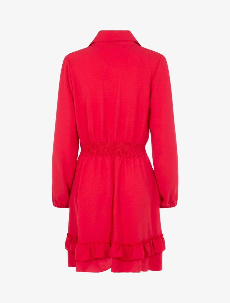 Robe patineuse à bord volanté - Rouge - 2