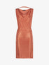 Robe satinée à col bénitier - Orange - 1