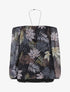 Blouse à imprimé feuillages et sautoir - Noir - 1