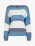 Pull effet tricot à bandes colorées - Bleu - 1