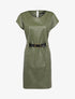 Robe coupe droite en simili - Kaki - 1