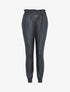 Pantalon carotte en simili - Noir - 1