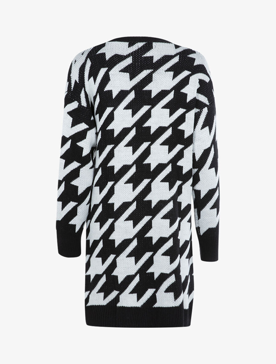 Gilet en maille à imprimé graphique - Noir/écru - 2