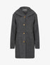 Manteau feutré à capuche - Gris foncé - 1