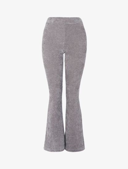 Pantalon flare en velours côtelé - Gris clair - 1
