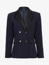 Veste croisée à encolure simili - Marine - 1
