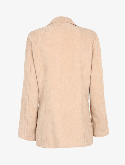 Blazer en velours côtelé - Beige - 2