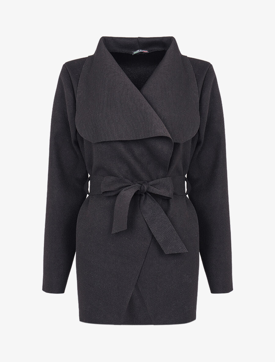 Manteau fin en feutre - Noir - 1