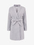 Manteau mi long à col cygne - Gris clair - 1