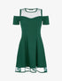 Robe à épaules dénudées et résille - Vert - 1