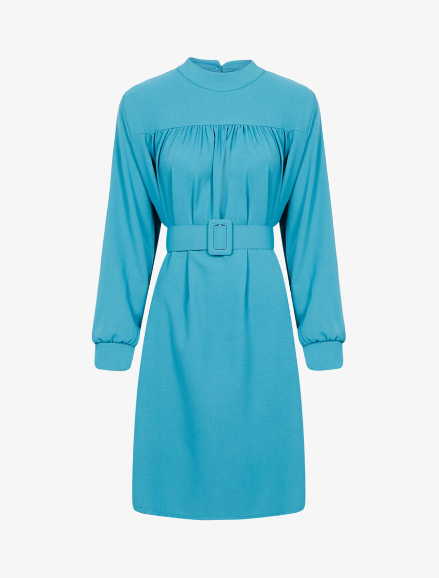 Robe ample ceinturée - Turquoise - 1
