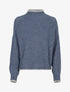 Pull effet tricot à bords irisés - Bleu charrette - 1