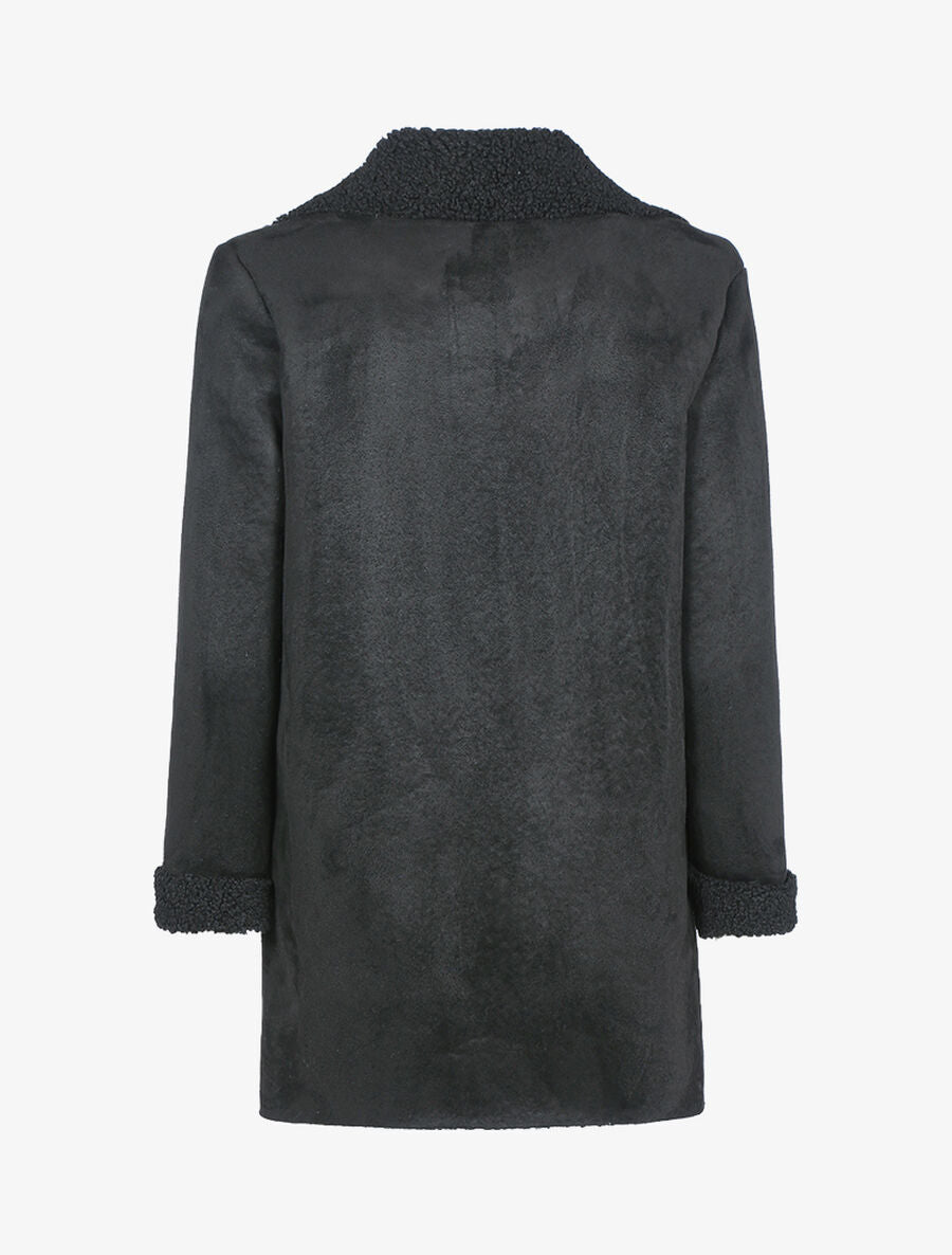 Veste légère style cuir retourné - Noir - 2