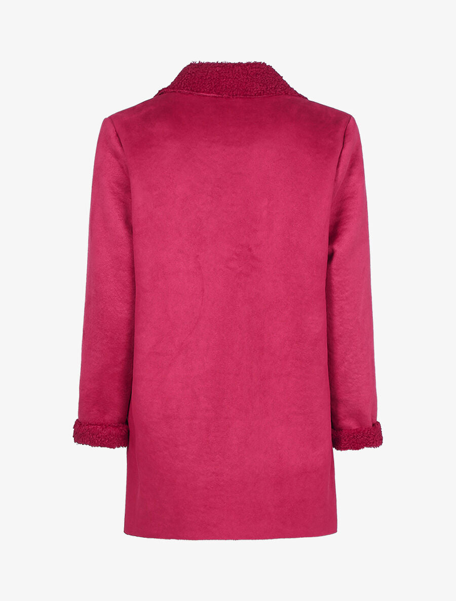 Veste légère style cuir retourné - Lie de vin - 2