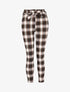Pantalon coupe carotte imprimé à carreaux - Marron - 1