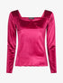 Top effet velours - Bordeaux - 1