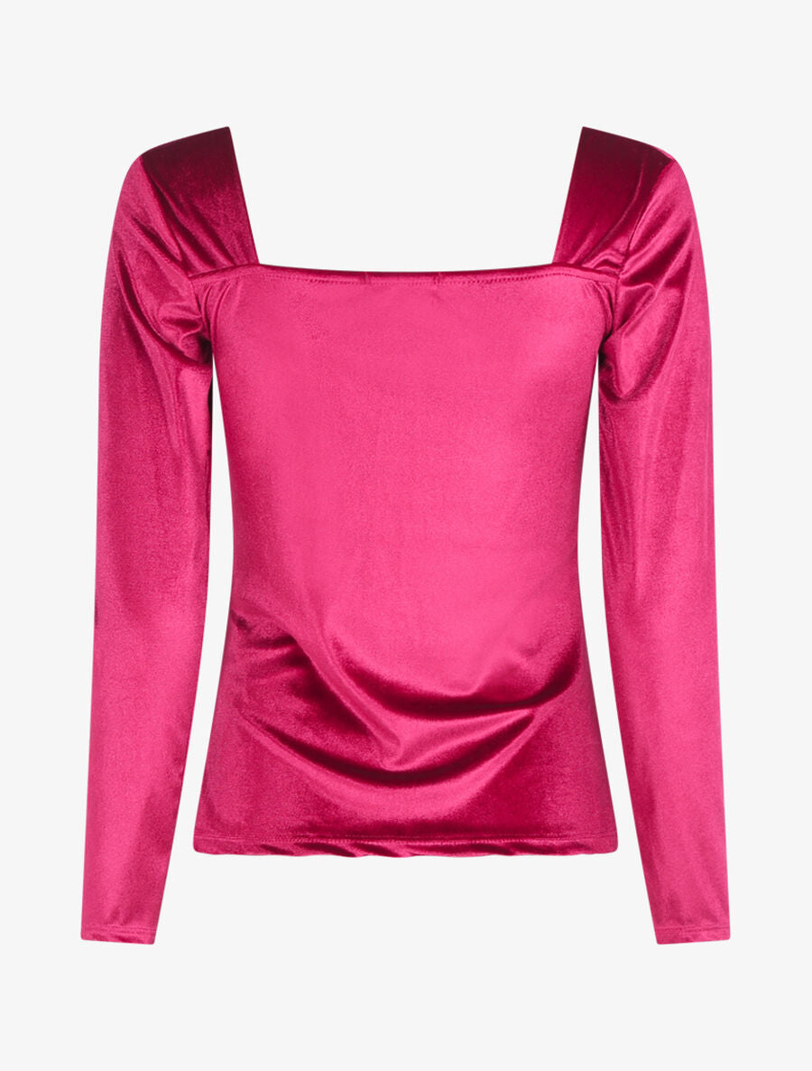 Top effet velours - Bordeaux - 2