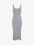 Robe fourreau en maille côtelée - Gris clair - 1