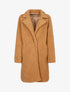 Manteau long et oversize en laine bouclette - Camel - 1