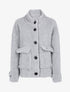 Manteau duveteux à boutons - Gris clair - 1