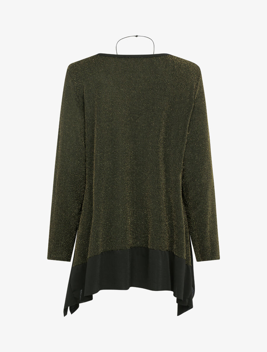 Tunique pailletée oversize à bords asymétrique - Or - 2